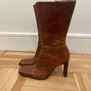 Brown Leather Steve Madden jeannie Women's Boots